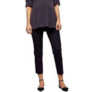 A Pea in the Pod Maternity Ankle Pants LARGE Navy Blue Curie Secret-Fit Waist